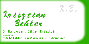 krisztian behler business card